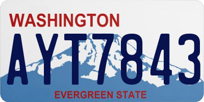 WA license plate AYT7843