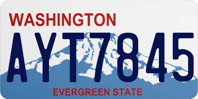 WA license plate AYT7845