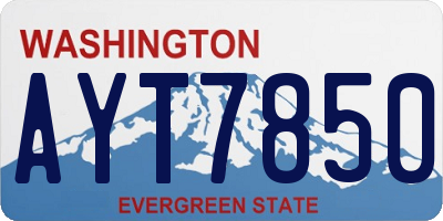 WA license plate AYT7850