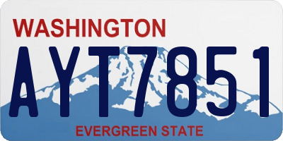 WA license plate AYT7851