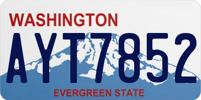 WA license plate AYT7852