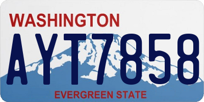 WA license plate AYT7858