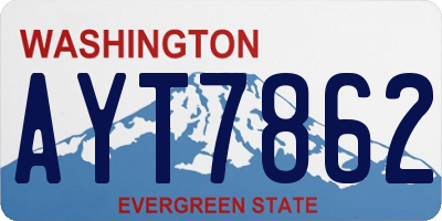 WA license plate AYT7862