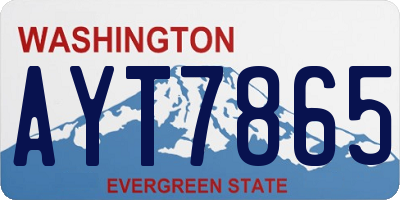 WA license plate AYT7865