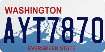 WA license plate AYT7870