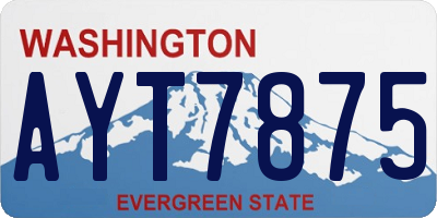 WA license plate AYT7875