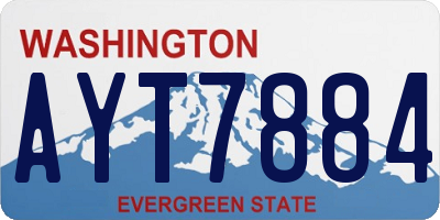 WA license plate AYT7884