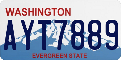 WA license plate AYT7889