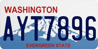 WA license plate AYT7896