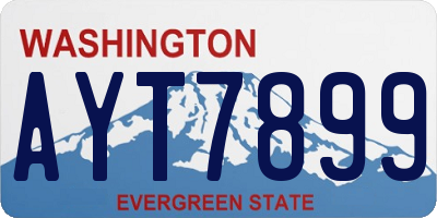 WA license plate AYT7899