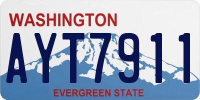 WA license plate AYT7911