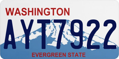 WA license plate AYT7922