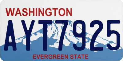 WA license plate AYT7925
