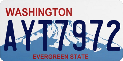 WA license plate AYT7972