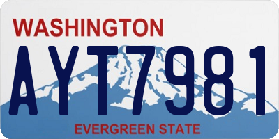 WA license plate AYT7981