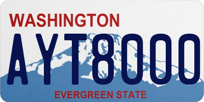 WA license plate AYT8000