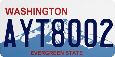 WA license plate AYT8002