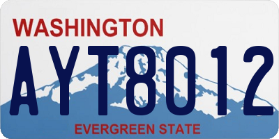 WA license plate AYT8012