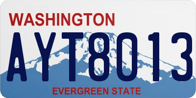 WA license plate AYT8013