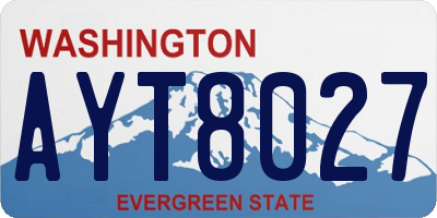 WA license plate AYT8027