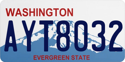 WA license plate AYT8032