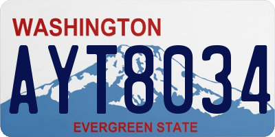 WA license plate AYT8034