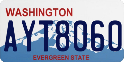 WA license plate AYT8060