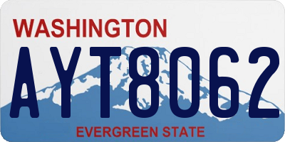WA license plate AYT8062