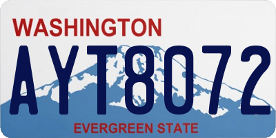 WA license plate AYT8072