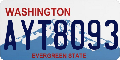 WA license plate AYT8093