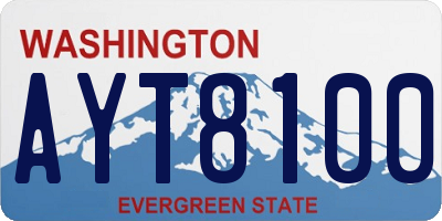 WA license plate AYT8100
