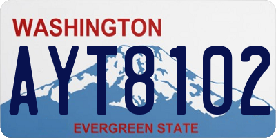 WA license plate AYT8102