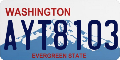 WA license plate AYT8103