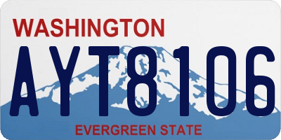 WA license plate AYT8106