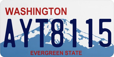 WA license plate AYT8115