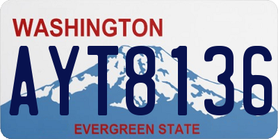 WA license plate AYT8136