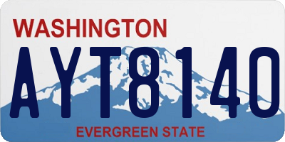 WA license plate AYT8140