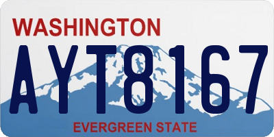 WA license plate AYT8167