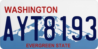 WA license plate AYT8193