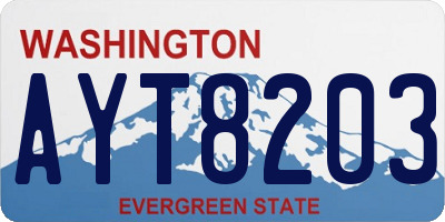 WA license plate AYT8203