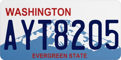 WA license plate AYT8205