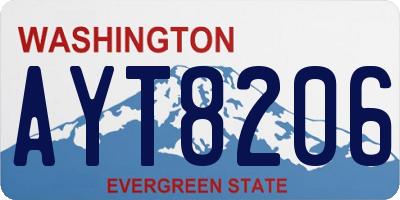 WA license plate AYT8206