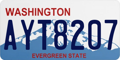 WA license plate AYT8207