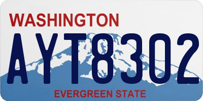 WA license plate AYT8302
