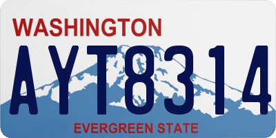 WA license plate AYT8314