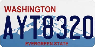 WA license plate AYT8320