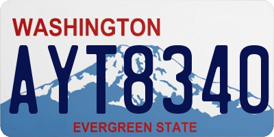 WA license plate AYT8340