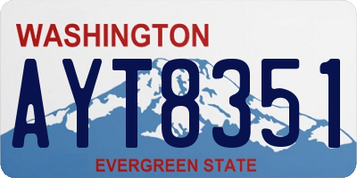 WA license plate AYT8351