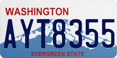 WA license plate AYT8355