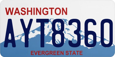 WA license plate AYT8360